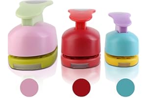 VEGENA Circle Paper Punches Circle Punch: 3 Pieces Diy Handmade Circle Punch, Paper Punch Set, Mini Round Paper Punch, Paper Punch Craft Punch for Crafting Scrapbooking Cards Arts(8mm, 15mm, 25mm)