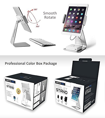 abovetek Elegante Aluminium iPad Pro Ständer – Swivel iPad Air/mini Kiosk POS stehen – Zwei Mount Halterungen 15,2 cm ~ 33 cm Interaktives IOS/Android Tablet Ständer für Handel Styling/Schreibtisch/Küche zinntheken - 7
