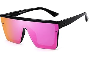 JIM HALO Occhiali da Sole Grandi Unisex. Lenti Specchiate senza Cornice. Per Donna - Uomo