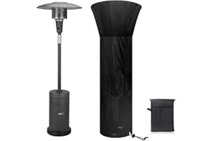 PRIKSIA Patio Heater Cover-210D Heavy Duty Oxford Fabric Heater Cover, Heater Cover With Zipper for Waterproof, Windproof, Rip-Proof, UV Resistant (226x85x48cm)