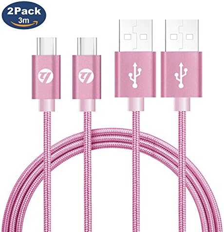 [2 pack, 3m]USB Type C Charger Cable Braided, TUOYA USB C to USB A Fast Charging Data Cable Type C Charger Lead for Samsung Galaxy Note8/S8/A5(2017), Nexus 5X, Huawei P10, Oneplus 3, Nintendo Switch
