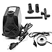Produktbild OUkANING Aquariumpumpe schwarz Unterwasser Wasserspielpumpe LED Tauchpumpen mit Teichpumpe Licht [ 3800 L/H 98W ]