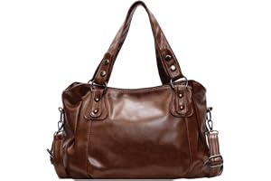 HiTotes Läderväskor för kvinnor vintage hobo-väskor topphandtag axelväska slouchy hobo-handväska med justerbar rem
