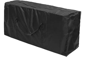 FOUNDOVE Garden Furniture Cushion Storage Bag Waterproof - Outdoor Seat Cushions Covers with Zipper and Handles, Lightweight Carry Handbag for Christmas Tree (116 * 47 * 51, Black)