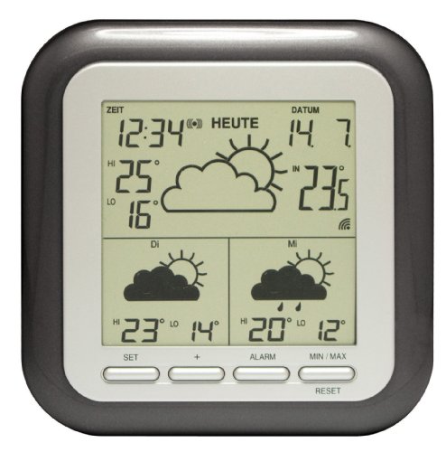 Technoline Funkwetterstation WD 1202, schwarz, 2-teilig bestehend aus Station und Sensor