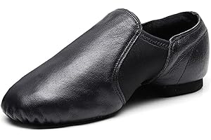 JUODVMP Zapatos de Baile de Jazz de Ballet Elásticos de Cuero para Niños y Adultos,Modelo TJDBPUFBJS