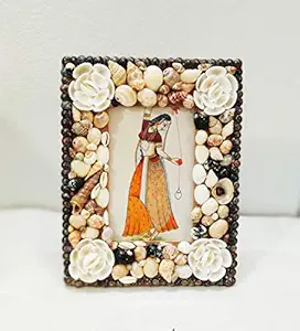 Shellkrafts Decorative Photo Frame for Home|Table top Frame|Seashell Photo Frame