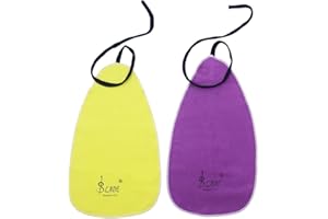 MILISTEN Piccolo Lot de 2 chiffons de nettoyage pour clarinette, flûte, saxophone, hautbois, tube intérieur, tampons de nettoyage, outils d'entretien (jaune, violet)