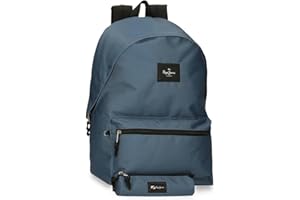 Pepe Jeans Aris Mochila para Portátil + Estuche Escolar 15,6" azul 31x44x15 cms Poliéster 30,01L