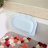 Diossad Badewanne Kissen Blau Non Slip Wasserdicht Semi Soft PVC Spa Kissen mit Verbesserten Saugnapf