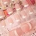 SNNplapla 24 Pcs Lady Women's French Style DIY Manicure Art Tips False Nails with Glue