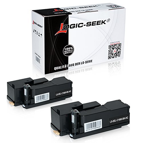 2 Toner für Dell C1660 W 593-59311130 - Schwarz , Black