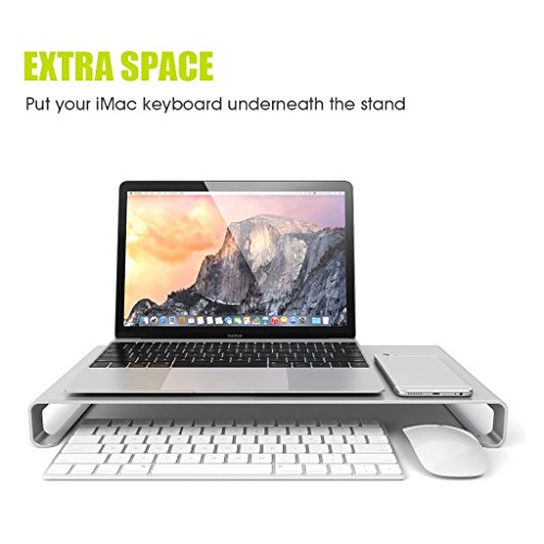 Suaoki IPS-Z05B Aluminum Monitor / Notebook Ständer Schreibtischregal für PC, iMacs, Macbooks und Laptop Silber - 2