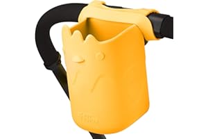 JOYTUTUS Portabicchieri Universale per Passeggino, Portabottiglie per Passeggino, Portabottiglie Bici per Passeggino, Bicicletta, Sedia a Rotelle, Barca, Sedie da Giardino (Giallo)