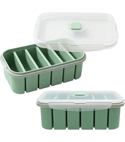 QUELIEN Blauw siliconen vriesbak met deksel – 1-kops portieschaal voor soep, bouillon & ovenschotels – stapelbare BPA-vrije siliconen containers voor gezonde voorraadbewaring & maaltijdvoorbereiding