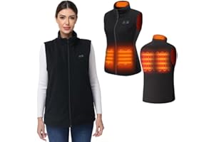 SuCean Fleece Heated Vest Women, Heated Gilet Women, Heated Vest with Power Bank, Lightweight and Small 10,000mAh battery pack, 5 Strategically Enlarged Heating Panels, Up to 8 Hours of Warmth