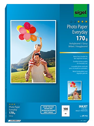 Sigel IP715 InkJet Fotopapier hochglänzend, weiß, 170 g, A4, 100 Blatt - weitere Stückzahlen