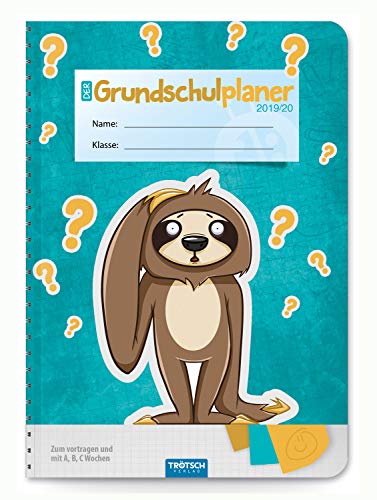 Trötsch Verlag 201927 - Grundschulplaner 2019/2020, DIN A5, Faultier, mit Stickern
