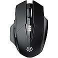 inphic Bluetooth Mouse - Tri-Mode (BT 5.0/4.0+2.4G) Wireless, Silent, Rechargeable, 1600DPI Ergonomic Multi-Device Mouse for Laptop, PC, Mac, Gaming (Black-A1)