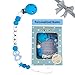 Produktbild Schnullerkette mit Namen für Mädchen und Jungs Personalisierte Schnuller Dummy Clips Zahnen Silikon Koala Babydusche (Blauer Waschbär)