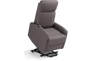 REDÒKASA Poltrona relax elettrica Seattle Plus per anziani, 1 o 2 motori, 2 ruote posteriori, reclinazione e alzapersona, dimensioni contenute, tessuto antimacchia idrorepellente (1 Motore, Fango)