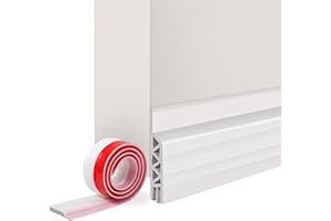 Vinabo Boudin Isolant, 100cm x 5cm - Bas de Porte Anti-Courant d'Air & Étanchéité, Adhésif - Isolation et Protection Sonore pour Porte d'Entree (Blanc)
