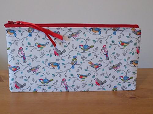 Handmade Cath Kidston Fabric 'Little Birds' Pencil Case, Make Up Bag, Cosmetics Bag, Cotton Fabric, Lined
