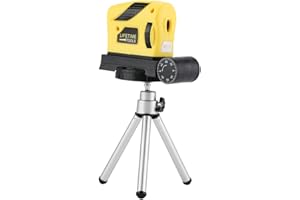 WAKECTS Pozioma pozioma poziomica laserowa Poziomica laserowa Linia punktowa Krzyż poziomy Narzędzie do regulacji wyrównania w pionie ze statywem, plastikowa obudowa ABS, nowy, żółty, 8,3 * 3,3 * 6 cm