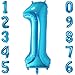 Produktbild 40-Zoll 0-9 in Blau Nummer Foil Ballons Helium Zahlenballon Luftballon Riesenzahl Party Hochzeit Kindergeburtstag Geburtstag