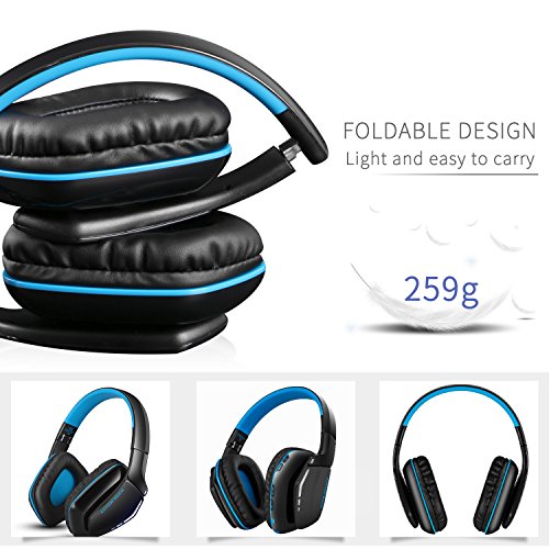 KOTION EACH Auriculares Bluetooth Wireless Headset B3506 Plegable Gaming Headset v4 1 con Microfono para PS4 PC MAC Smartphones Ordenadores Negro Azul 