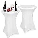 Zhufas Pack of 2 Stretchable Tablecloths Elastic Covers 80 x 110 cm for Round Bar Table Cloths Stretchable Spandex Suitable f