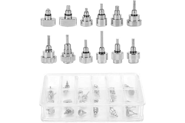 24-pack klockfodral tryckknappssats | 12 typer rostfritt stål klockreparationsverktygssats för professionella klockmakare och