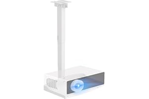 Universal Projektor-Halterung für die Decke/Wand, Höhenverstellbare Universalhalterung mit versteckter Kabelführung, ohne Bohren, Tragkraft bis zu 10 kg – Ideal für Heimkino und Büro (Weiß)