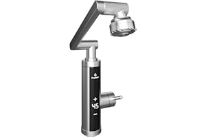 FUDEER Wasserhahn mit Durchlauferhitzer für Küche, Bad, Edelstahl-Warmwasserhahn Versorgung Heiß- und Kaltwasserhahn mit Digitalanzeige, 230v Elektrische Wasserhahn (Mechanischer Auslauf)