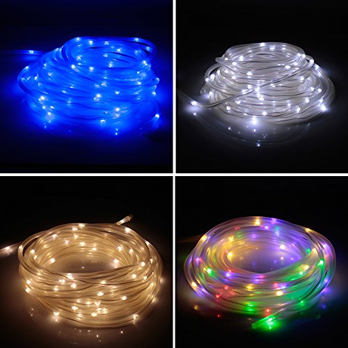 Forever Speed led lichterschlauch Solar Solarlichterkette 12m (10M lichterschlauch + 2m Anschlusskabel),tragbar, mit Lichtsensor, Außenlichterkette, Weihnachtsbeleuchtung, Beleuchtung für Hochzeit, Party und Weihnachten, 1.2 V 100 LEDs Warmweiß wasserdicht IP65 - 7