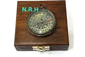NAUTICAL REPLICA HUB Brújula de Regalo Vintage Antigua con Caja de Madera