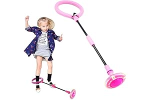 KNOWING Caviglia di Salto Della, Anello di Salto Della Caviglia, Anello di Salto Lampeggiante, Palla da Salto Pieghevole per Bambini, per Bambini Divertente Gioco per Adulti Sport All'Aria Aperta (Rosa)