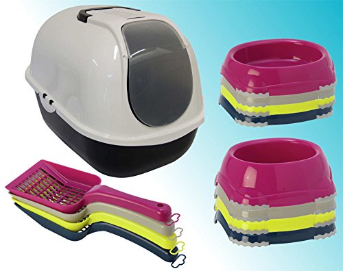 Flip-Cat-Toilet-2-Non-Slip-Smarty-Bowls-Scoop-Loo-Filter-Deep-Tray