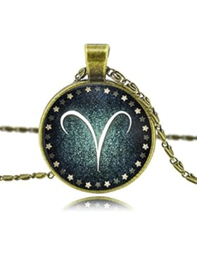 MESE London Widder-Halskette Tierkreiszeichen-Anhänger - Elegante Geschenkbox