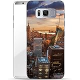Finoo Samsung Galaxy S8 Plus Hard Case Handy-Hülle mit Motiv | dünne stoßfeste Schutz-Cover Tasche in Premium Qualität | Premium Case für Dein Smartphone| New York Abend