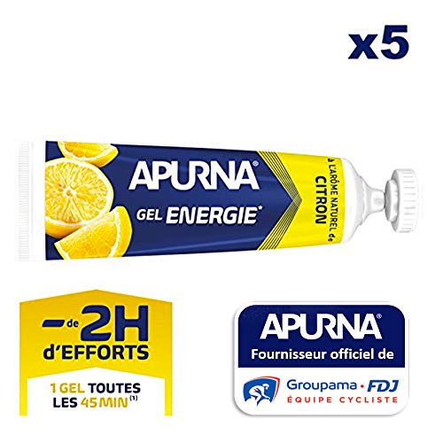 APURNA - GEL ENERGIE -2h d'effort- CITRON - Energisant - Made in France - 5x35g