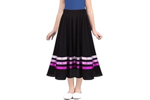 Yeahdor Kids Girls Full Circle Ballet Character Skirts Lyrical Liturgical Praise Dancewear Long Skirt Dress