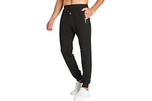 JustSun Jogging Homme Pantalons de Sport Coton avec Poche zippée