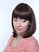 Prettyland C1671 - mid -length wig natural hair silky short hair bob cut mit straight Bangs - brown highlights