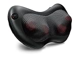 Naipo Almohada de Masaje Shiatsu 3D de Cuello Cojín Masajeador con Calor Infrarrojo Portátil y Multiusos para Proteger La Columna Vertebral y Relajar Cuello, Espalda y Todo el cuerpo en Casa, Oficina y Coche 2 Años Garantía