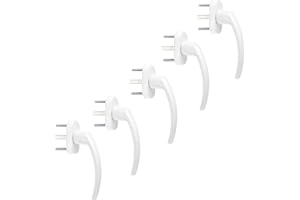 SOTECH 5 pezzi Maniglie per finestre ARION con griglia a 45° (28,5 x 141 x 61,5 mm) olive per finestre in alluminio bianco