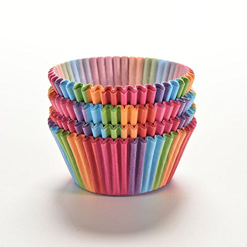 fomccu 100 Colorful Rainbow Papier Kuchen Cup Liners Backen Muffin Cup Schutzhülle für Party - 2