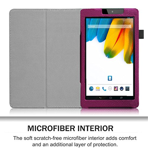 Fintie Odys Connect 7 Pro / Connect 7 Hülle Case – Slim Fit Folio Premium Kunstleder Schutzhülle Cover Tasche mit Ständerfunktion für Odys Connect 7 Pro / Odys Connect 7 17,8 cm (7 Zoll) Tablet-PC, Lila - 7