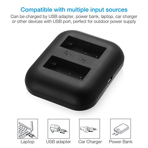 Powerextra 2 Pack Baterías para Canon LP-E17 con Dual Cargador USB para Canon EOS Rebel T6i Rebel T6 Rebel T7i 750D 760D 8000D Kiss X8i 800D 77D 200D EOS SL2 EOS M3 EOS M6 EOS M5(2 X Baterías 1350mAh - Powerextra