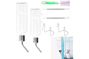 HONGECB Hängende Haustiere Wasserflaschen, Trinkflasche Kaninchen mit Halterung,Hasen Trinkflasche, Kaninchen-Trinkflaschen, für Kaninchen Meerschweinchen Hamster Chinchillas, 2 Stück